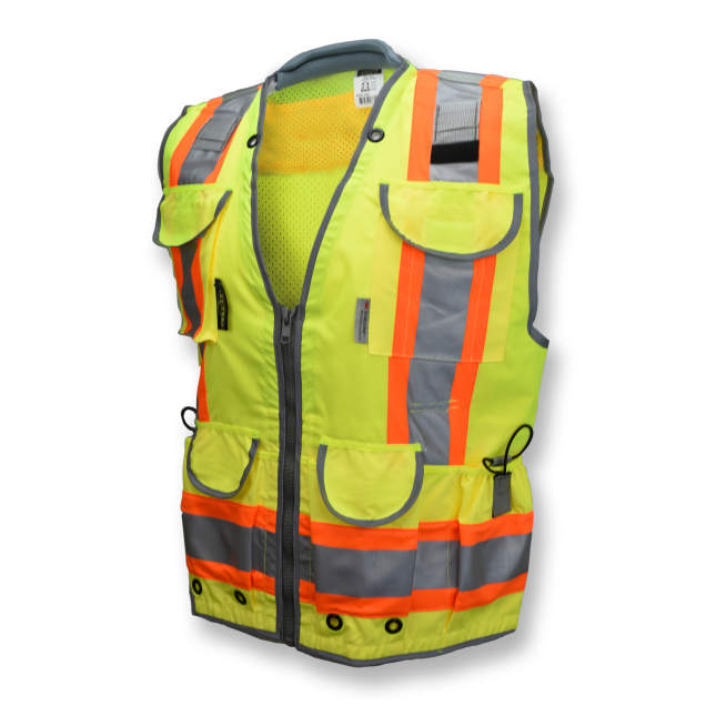 Class 2 Heavy Woven Two Tone Engineer Vest - Hi-Viz Apparel